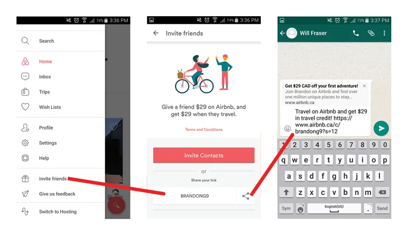 1 airbnb mobile referral-flow example