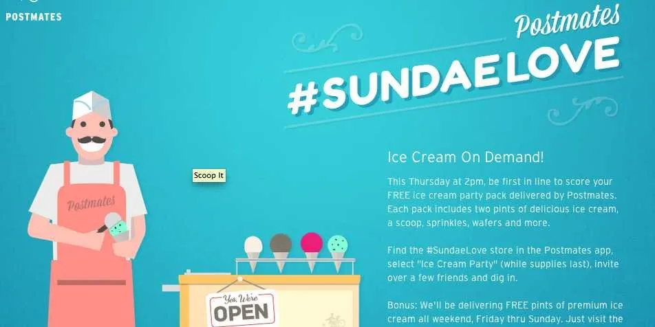 postmates ice cream marketing campaign example