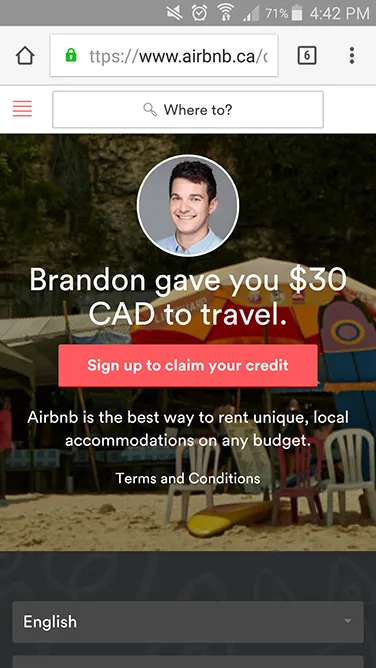 Like airbnb make your CTA's specific and have them at the front and centre of your marketing materials