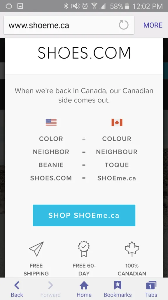 Shoes.com internationalization