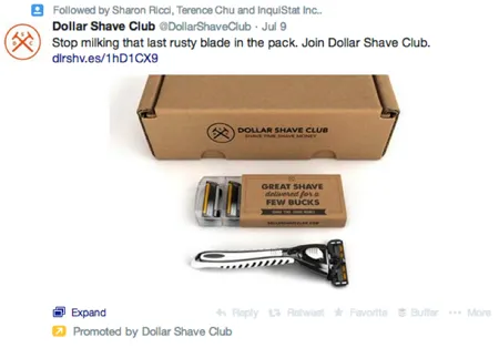 dollar shave club twitter ad example