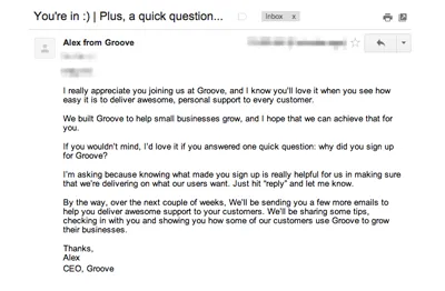 groove plain text email
