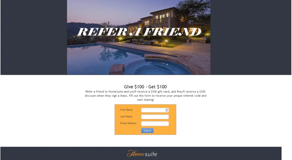 homesuite refer-a-friend programme web example
