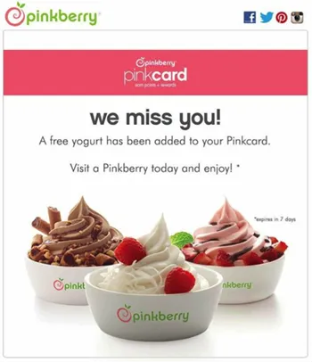 pinkberry reengagement email