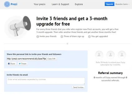 prezi referral program example