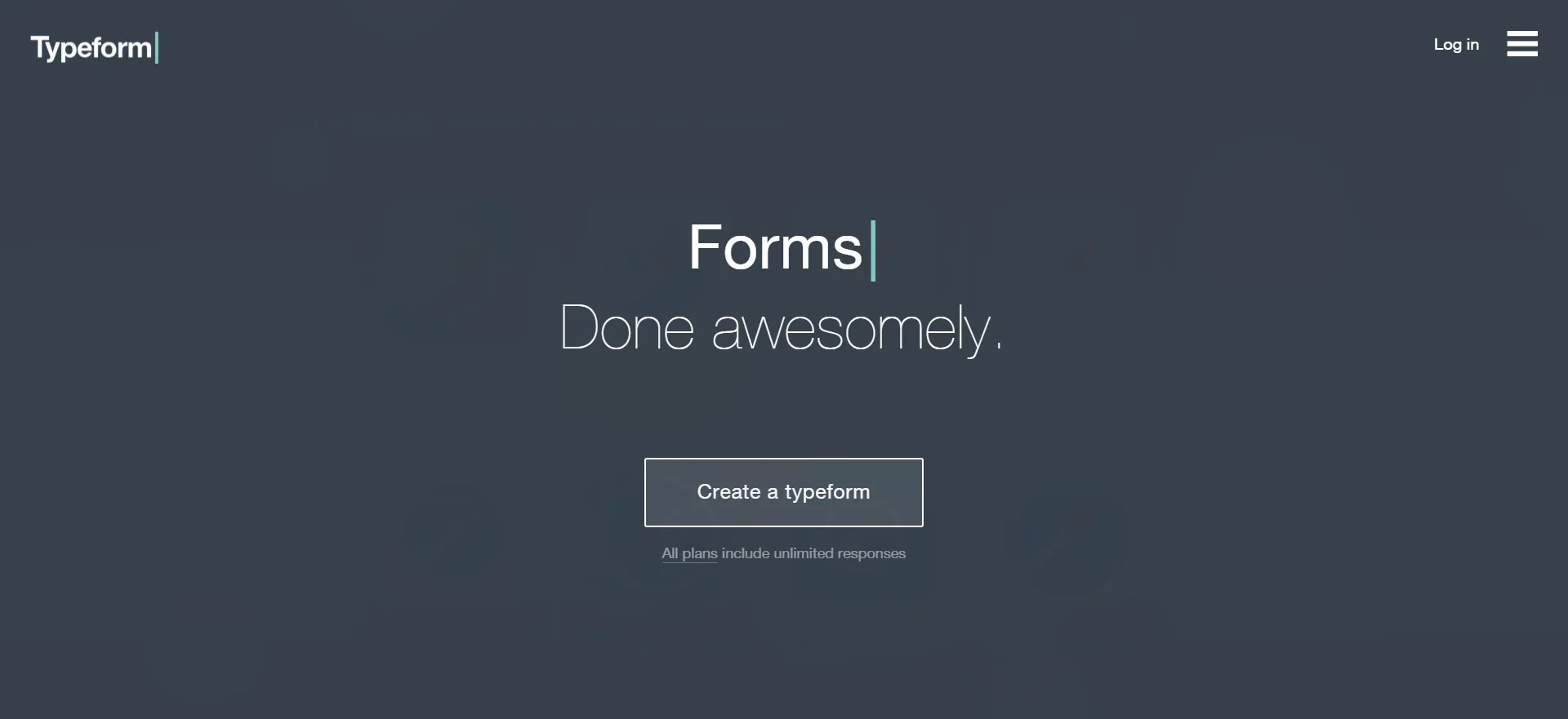 typeform homepage example