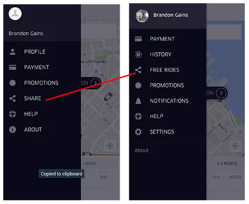 uber menu referral change cta example-400