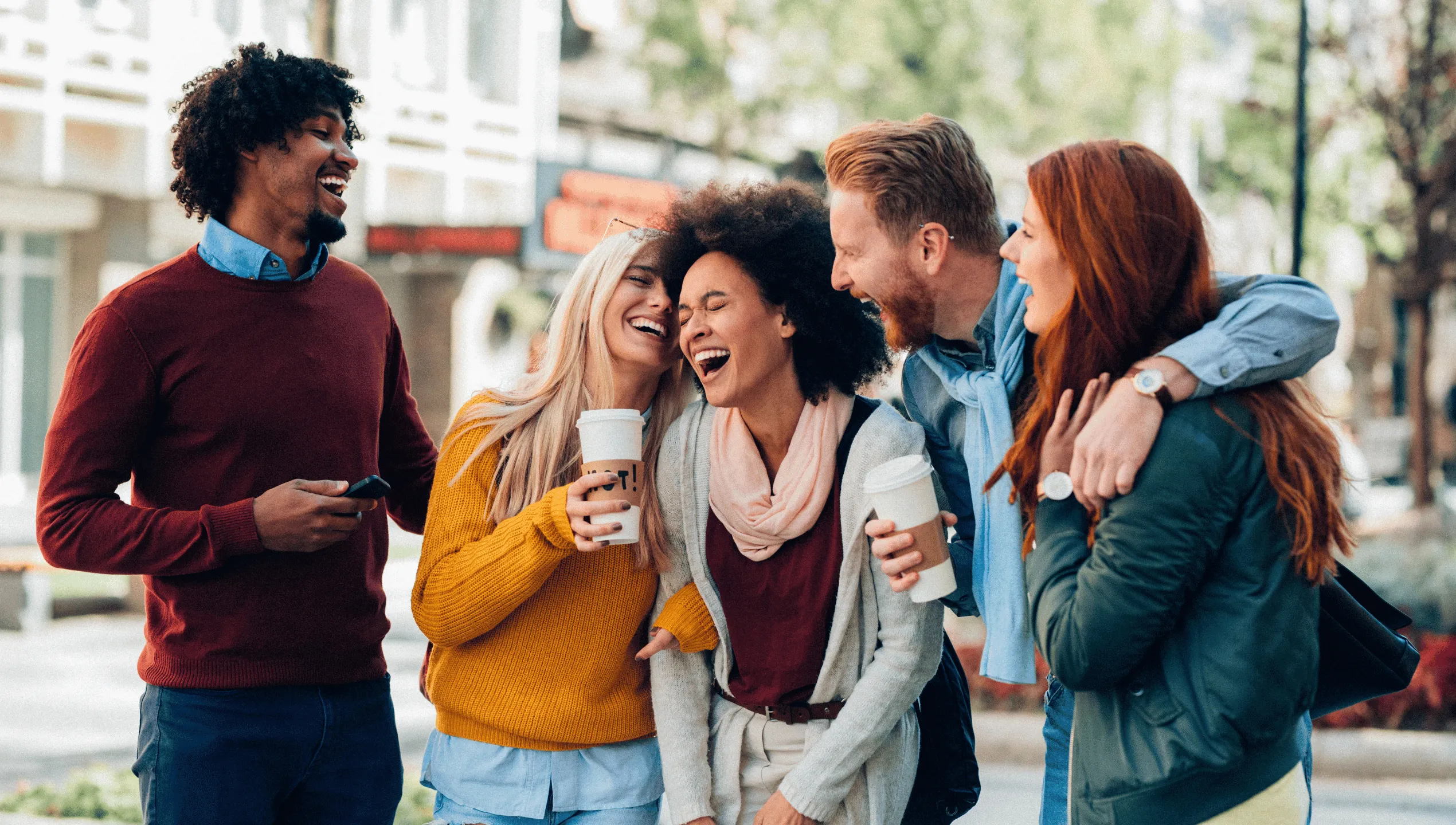 a group of happy friends