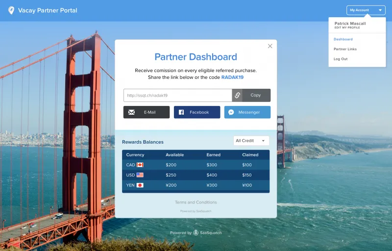 Partner Dashboard Overview in the Vacay Partner Portal app